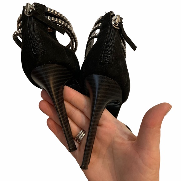 Just Fab Lilou black studded pointy toe heels women’s 7 - Picture 5 of 10